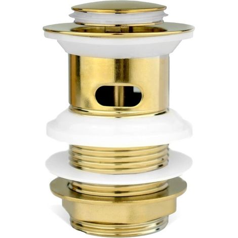 Goldfarbener, Geschlitzter Ersatz-waschbeckenablauf, Hochwertiger Pop-up-ablauf Aus Messing Für Badezimmerwaschbecken, Standard-g-1 1/4"-bsp-anschluss, 1 Stück