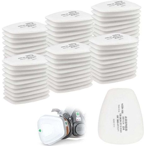 Packung Mit 60 Baumwollfiltern Für 3m Vollgesichtsmasken 6000, 6200, 6800, 7501, 7502, Ff402, 5n11, Cn, Weiß