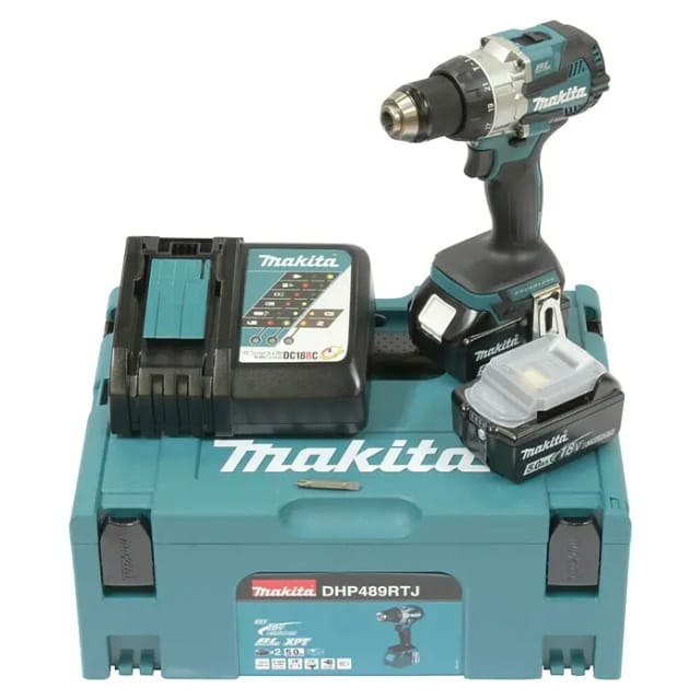 Makita DHP489RTJ 2x 5Ah Akku + Ladegerät