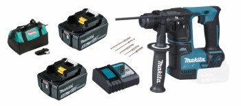Makita DHR171Z 2x 5Ah Akku + DC18RC + HM Bohrer-Set
