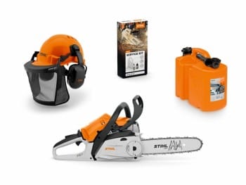 STIHL MS 162 C-BE, 30cm Set + Helmset + Benzinkanister + Service Kit 18