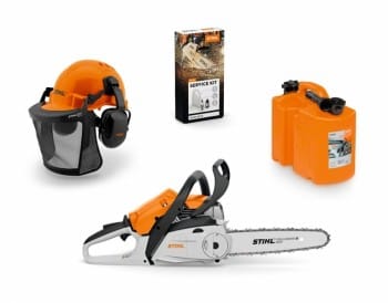 STIHL MS 172 C-BE, 35cm Set + Helmset + Benzinkanister + Service Kit 18