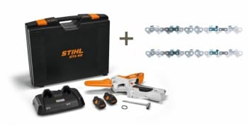 STIHL GTA 40 Set mit 2x Akku AS 2 und Ladegerät AL 5-2 + 2x extra Sägeketten