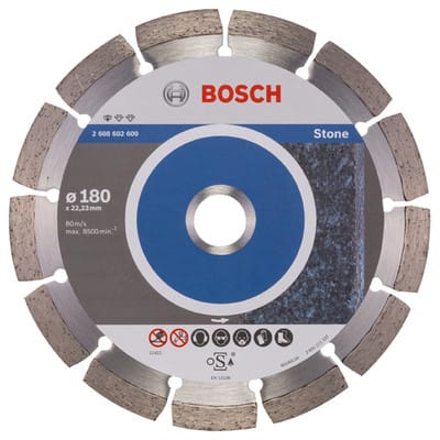 Bosch Diamanttrennscheibe Standard for Stone, 180 x 22,23 x 2 x 10 mm