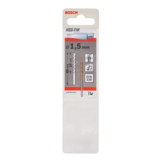 Bosch Metallbohrer HSS-TiN DIN 338 1,5 x 18 x 40 mm