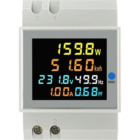 Einphasiger Digitaler Stromzähler Ac 40–300 V 100 A, Kwh-wattmeter Mit Voltmeter Und Amperemeter, Für Din-schiene