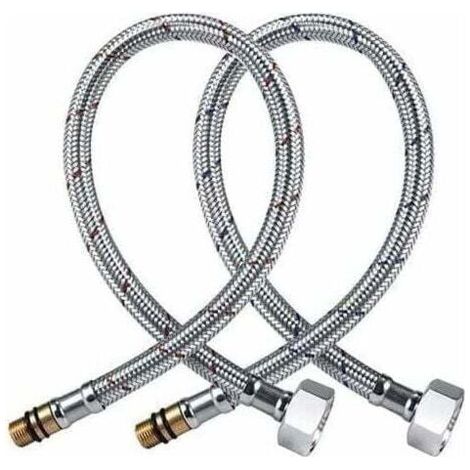 1/2"-wasserhahnschlauch – Edelstahl 304 – 600 Mm Länge – Hitzebeständig Und Hochdruckbeständig – 2er-pack – Sus304