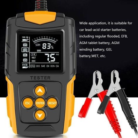 12v/24v Batterietester – Digitales Lcd-display Für Diagnosezwecke – Soc/soh-messung – Überspannungsschutz – Werkzeug Für Autos Und Motorräder