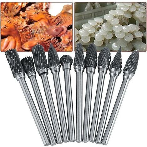 Hartmetall-schaftfräser – Satz Mit 10 Rotierenden Fräsern, 3 Mm Schnittdurchmesser, 6 Mm Schaft, Hohe Präzision Für Die Cnc-bearbeitung