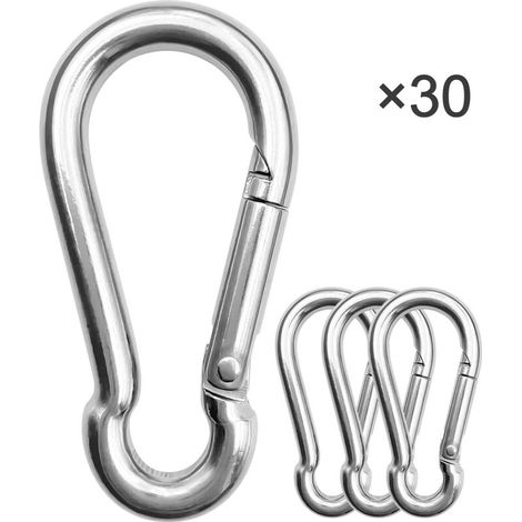Karabiner, 30er-pack, Edelstahl 304, Robust, Für Outdoor-aktivitäten Wie Camping Und Wandern