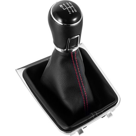 Staubschutzhülle Für Den 5/6-gang-schaltknauf Des Volkswagen Golf 7a7mk7, Staubschutzhülle Für Den 6-gang-schaltknauf Mit Rotem Faden Und Aufwendiger Stickerei.