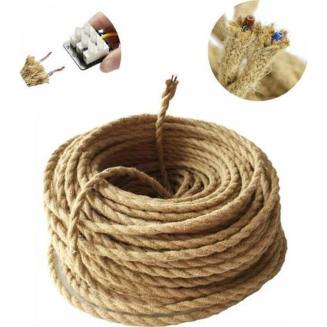 10 M Elektrokabel – 2-adriges, Verdrilltes Textilkabel 0,75 Mm² – 10 Mm Durchmesser – Für Diy-vintage-beleuchtung – Spannung 220–250 V