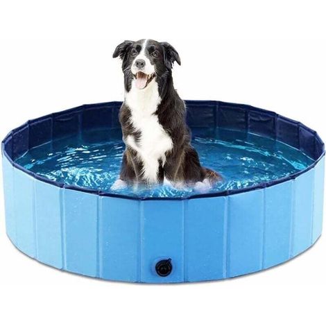 Faltbarer Hundepool, 80×20 Cm, Für Große Und Kleine Hunde, Faltbarer Pvc-hundepool, Hundebadewanne Für Den Innenbereich (blau)