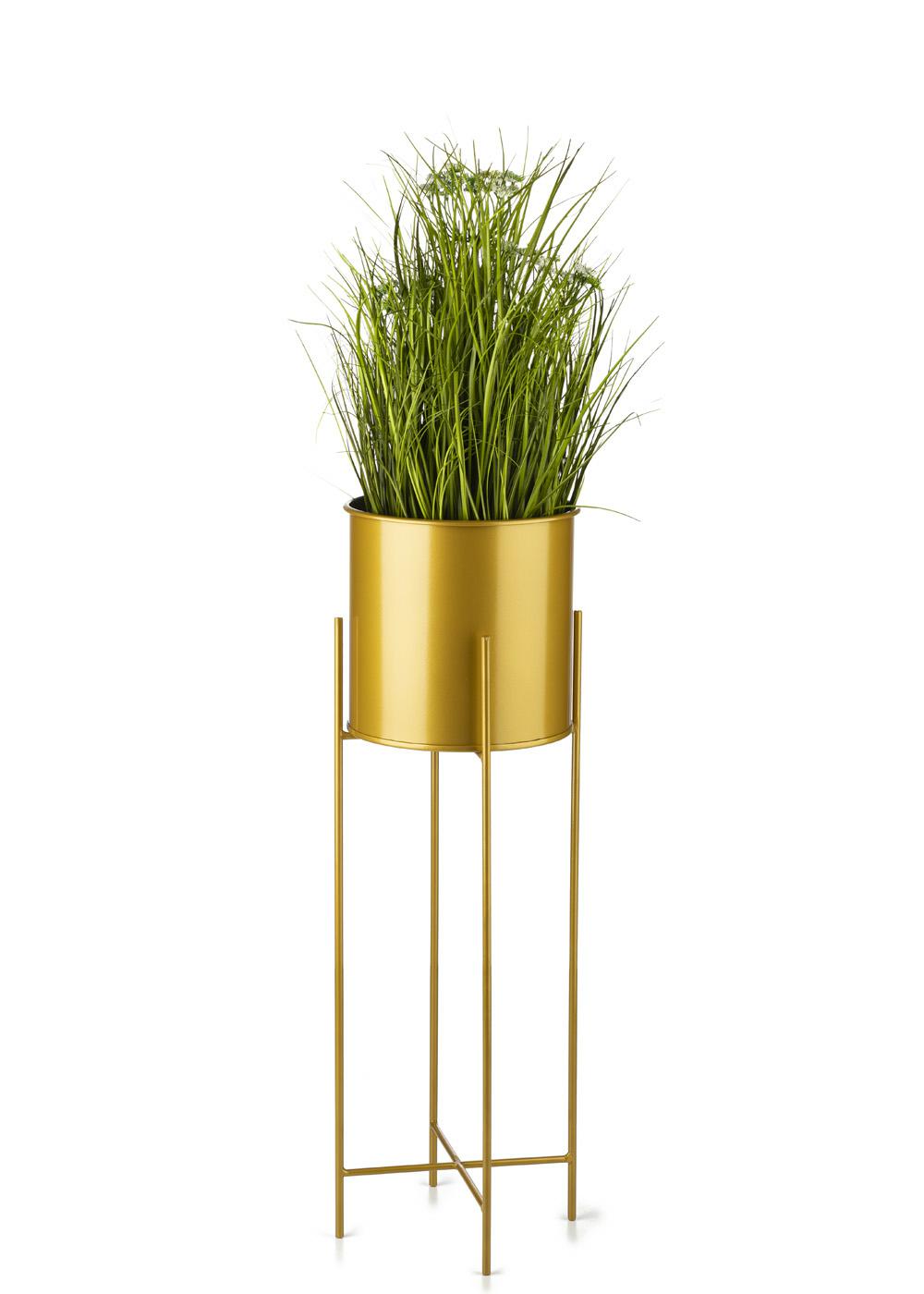 Blumenständer Mit Deckel, 75 Cm, Gold