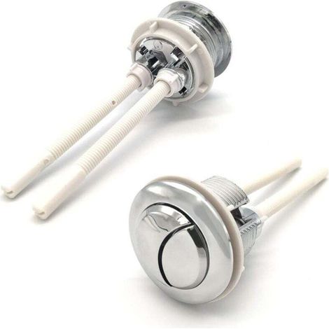 Stück 38-mm-doppelmengenspül-druckknöpfe Für Toiletten, Standard-spülkastenknöpfe, Verchromt, Silberfarben, Ersatz-spülknopf Für Toilettenspülung