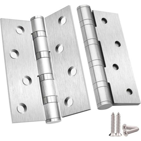 Stück Edelstahl-falttürscharniere, 3 Mm Dick, Für Massive Innentüren (100 X 75 Mm, Silber)