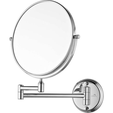 Schminkspiegel, Wandmontage, 8 Zoll, Doppelseitig, 360° Drehbar, 3-fache Vergrößerung, Feuchtigkeitsbeständig, Ideal Für Badezimmer