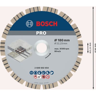 Bosch Diamanttrennscheibe Best for Concrete 180 x 22,23 x 2,4 x 12 mm