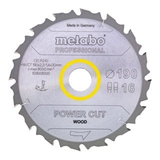 Metabo - Sägeblatt 'power Cut Wood - Professional', 210x2,6/1,8x30, Z16 Fz 25°