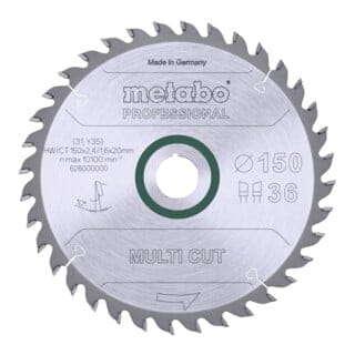 Metabo Sägeblatt "multi cut - professional", 150x2,4/1,6x20, Z36 WZ 10°