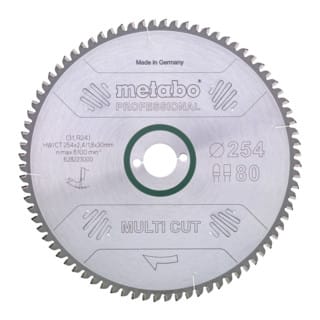 Metabo Sägeblatt "multi cut - professional", 315x2,8/2,0x30, Z96 FZ/TZ, 5°neg.