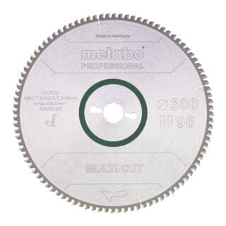 Metabo Sägeblatt "multi cut - professional", 300x2,8/2,2x30, Z96 FZ/TZ, 6°neg.