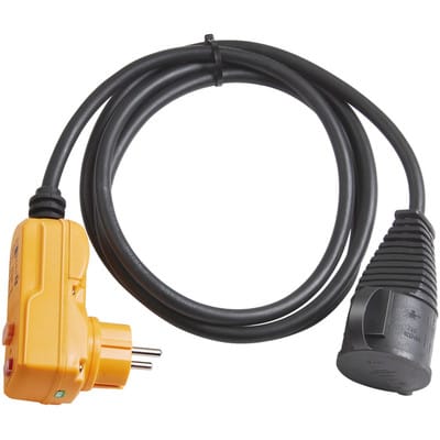 Schutzadapterkabel FI IP44 2m schwarz H07RN-F 3G1,5