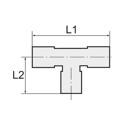 Riegler T-Stück, innen/außen/innen, G/R 3/4, SW 25, Messing blank
