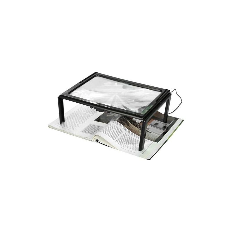 Ultradünne, Faltbare A4-zeitungslupe Mit Led-beleuchtung, Leselupe Mit 3 X 4 Leds Zum Lesen Und Stricken.