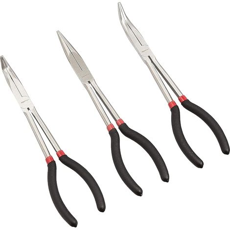 Set Mit 3 Schwarzen Langen Spitzzangen