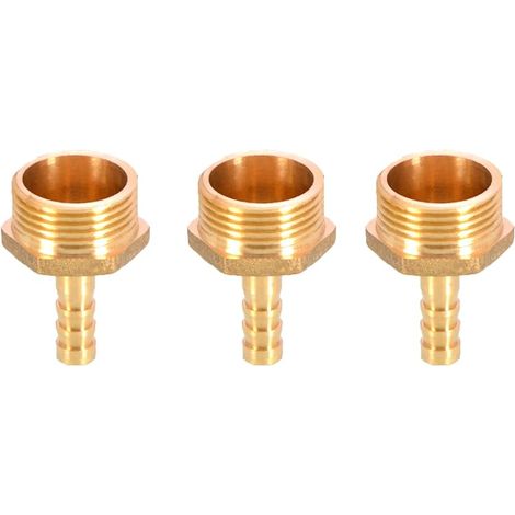 Dreiteiliger Schlauchverbinder Aus Messing Mit Widerhaken, 8 Mm Auf 3/4" Und 34" Bsp-außengewinde-nippel-schlauchadapter