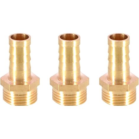 Set Mit 3 Messing-schlauchverbindern Mit Widerhaken, 10 Mm Auf 3/8" Und 34 Bsp-außengewinde-schlauchadapter