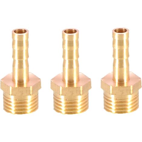 Set Mit 3 Messing-schlauchverbindern Mit Widerhaken, 6 Mm Auf 6,35 Mm Bsp-außengewinde-schlauchadapter