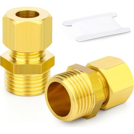 Stück Messing-klemmverschraubungen, 10 Mm Rohr X 1/2" Bsp Außengewinde, Gerade Verschraubung, Für Kupfer-, Kunststoff- Und Aluminiumrohre