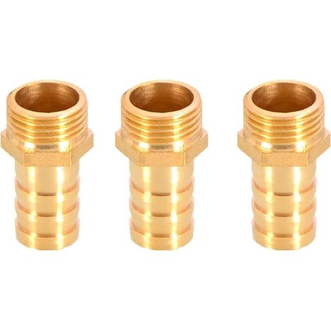 Set Mit 3 Messing-schlauchverbindern Mit Widerhaken, 16 Mm Auf 1,27 Cm Bsp-außengewinde-schlauchadapter