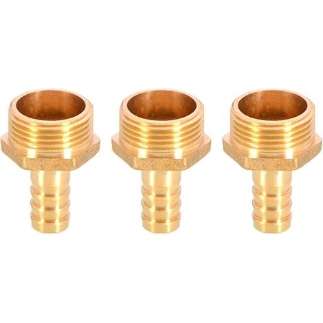 3-teiliger Schlauchanschluss Aus Messing Mit Widerhaken – 12-mm-auf-3/4"-außengewinde-schlauchkupplung Mit Bsp-gewinde – Schlauchadapter