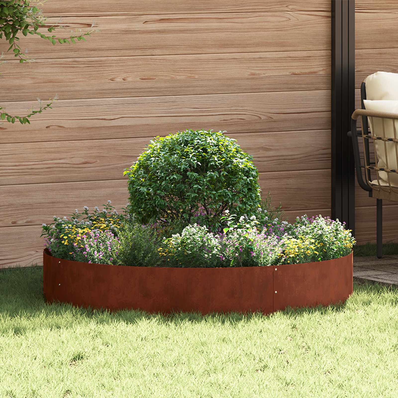 Pflanzenring Braun 120 X 120 X 20 Cm Wetterfeststahl