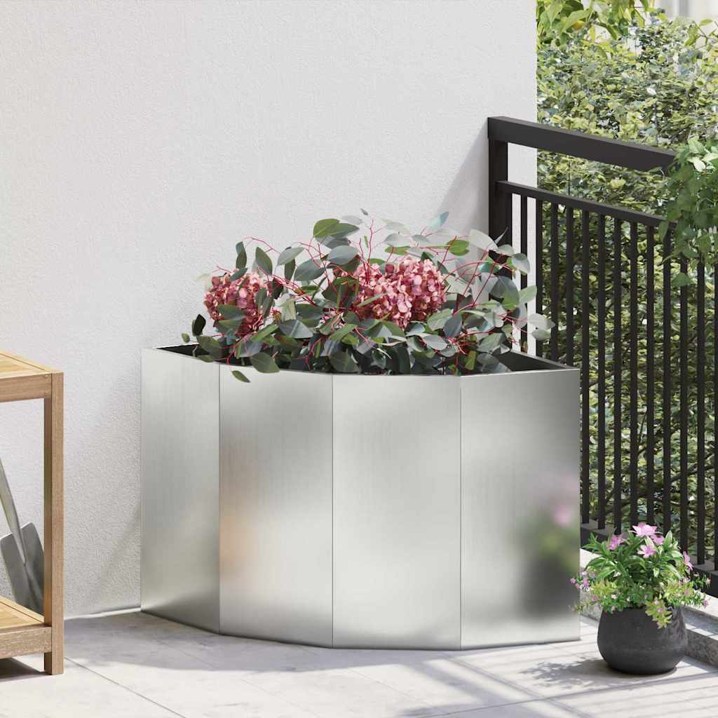 Eckpflanzer Silber 60 X 60 X 50 Cm Verzinkter Stahl