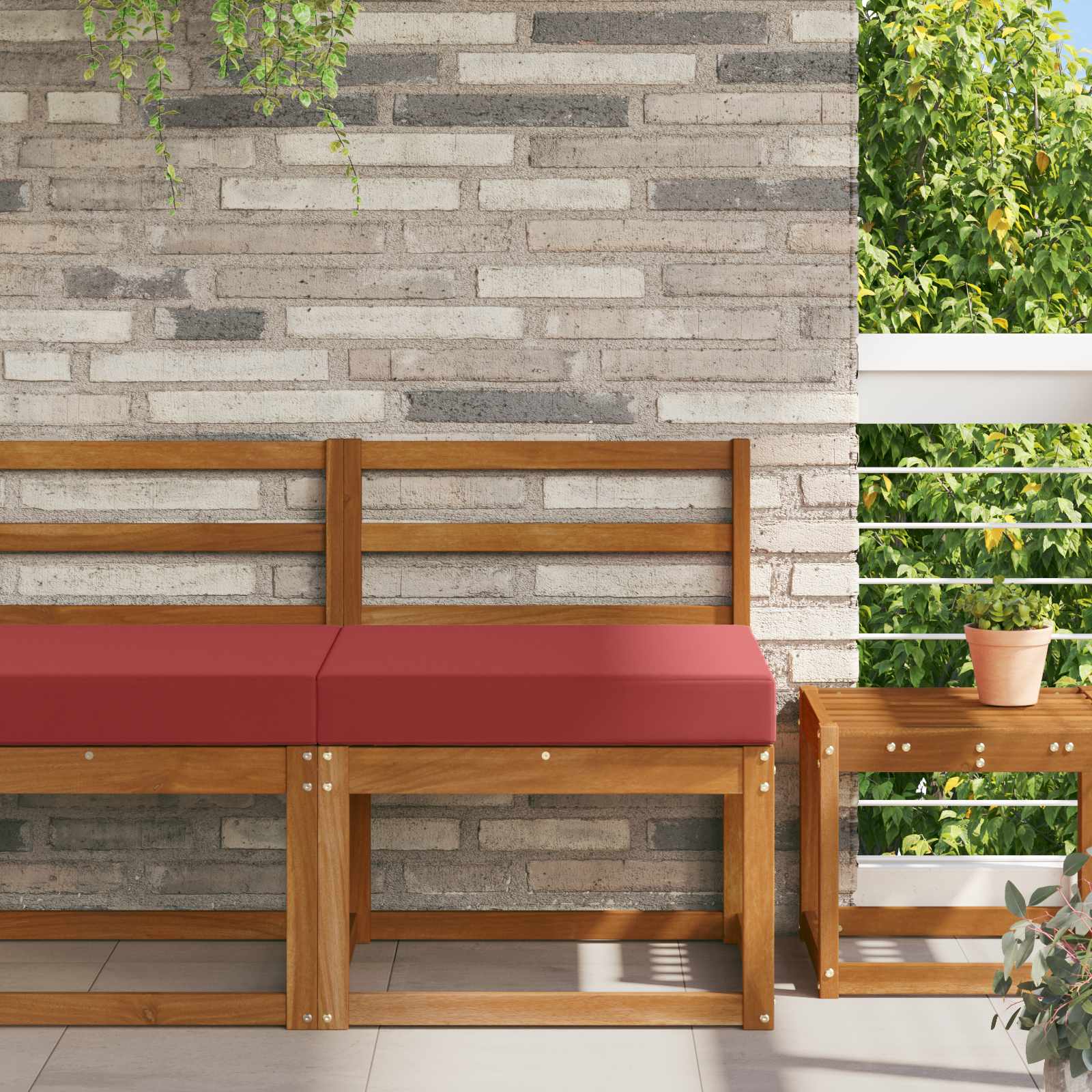 Sofakissen Für Draußen Weinrot 60 X 60 X 8 Cm Polyester
