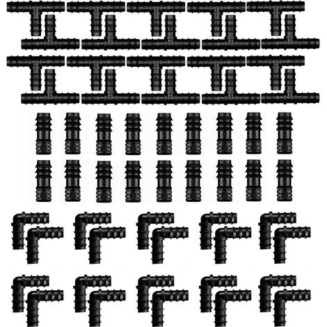 60 Stück Schlauchverbinder Für 16-mm-bewässerungssysteme, Bewässerungsarmaturen, Gartenbewässerungsschlauch-verbindungswerkzeug, T-stücke, Bewässerungsarmaturen (gemischt)