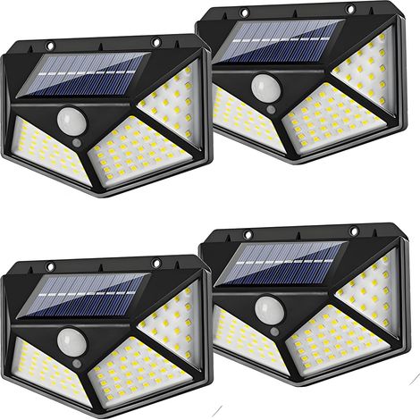 4er-set Solar-gartenleuchten Mit Bewegungsmelder, 100 Leds, Ip65 Wasserdicht, 3 Modi, 270° Abstrahlwinkel, 800-mah-akku