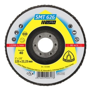 Klingspor SMT 626 Schleifmopteller, 125 x 22,23 mm Korn 40 gewölbt