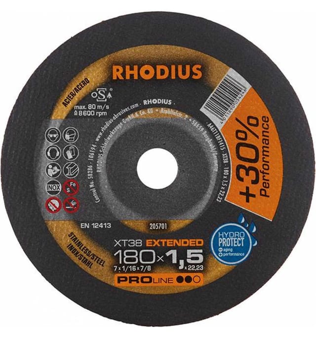 RHODIUS PROline XT38 Extradünne Trennscheibe 180 x 1,5 x 22,23 mm