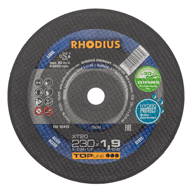 RHODIUS TOPline XT20 Extradünne Trennscheibe 230 x 1,9 x 22,23 mm