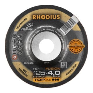 RHODIUS TOPline FS1 FUSION Schruppscheibe 125 x 4,0 x 22,23 mm K40 INOX
