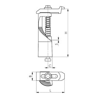 AMF Spannpratze Nr.6313K 24+28 kurz m.U-Stück