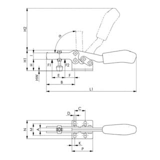 AMF Verschlussspanner Nr.6848HNI Gr.3 horizontal a.VA