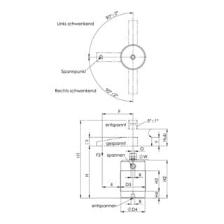 AMF Gabelspanneisen 6315GN mit Nase Nut 26 mm Länge 250 mm