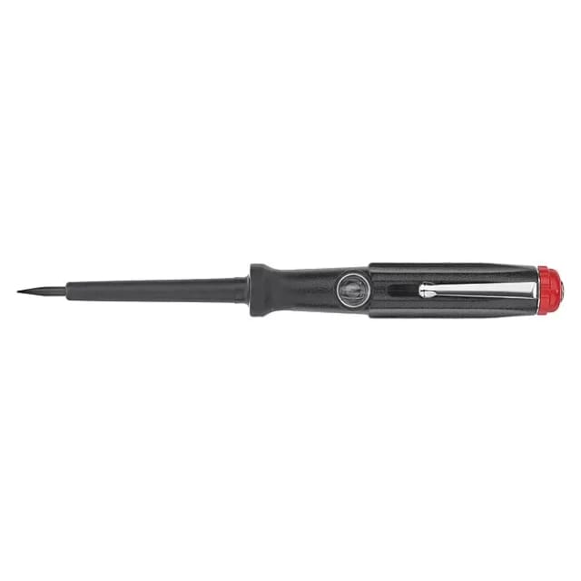 Wiha Spannungsprüfer 150-250 Volt Schlitz schwarz, mit Ansteckclip in Blister 3,0 mm x 60 mm