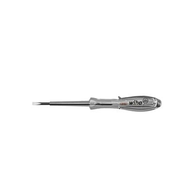 Wiha Spannungsprüfer SoftFinish® einpolig, 110 - 250 Volt Schlitz transparent, mit Ansteckclip 3 mm